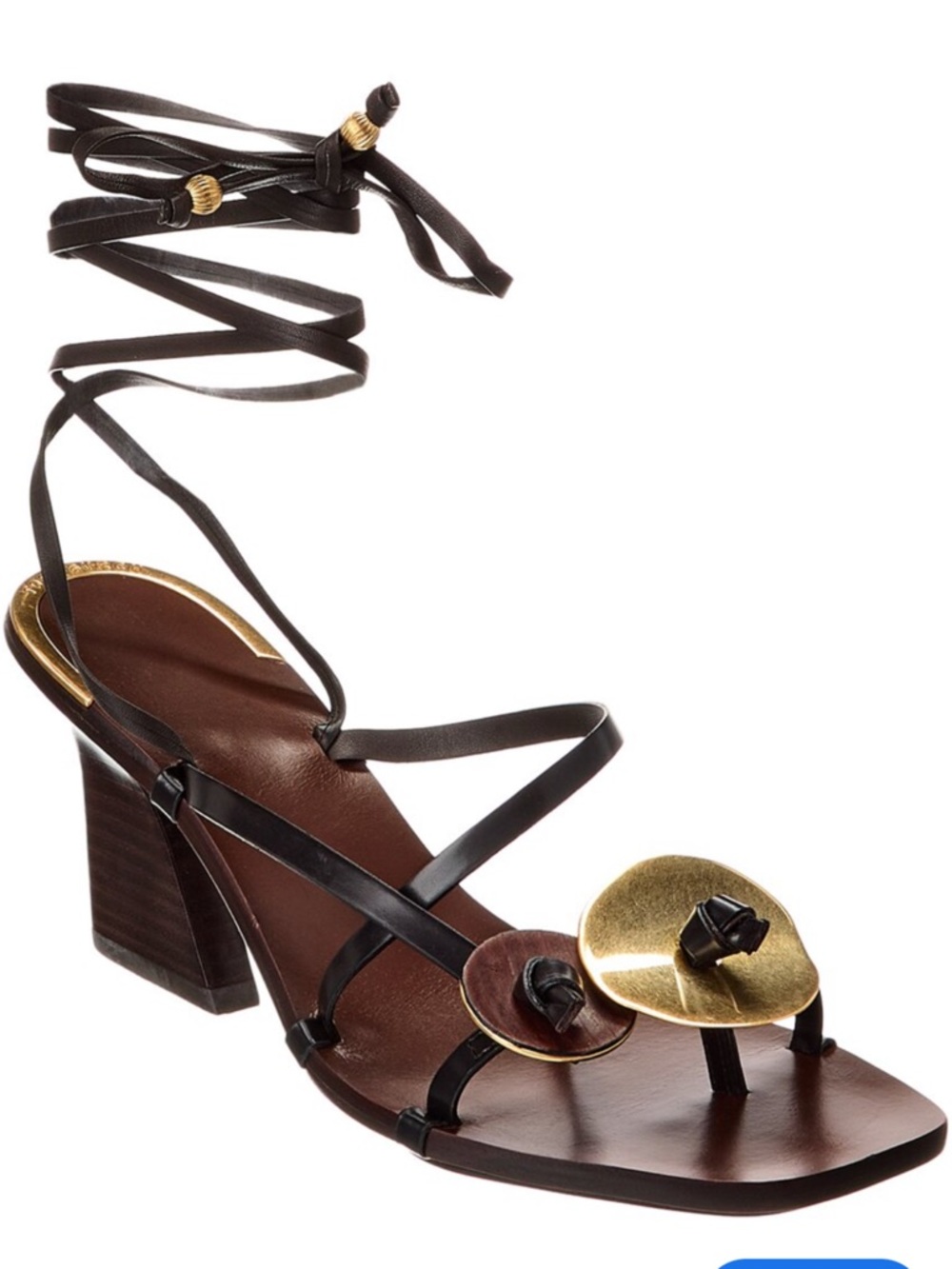 Tory Burch Cambridge Domestic Leather Sandal In Brown Size 9